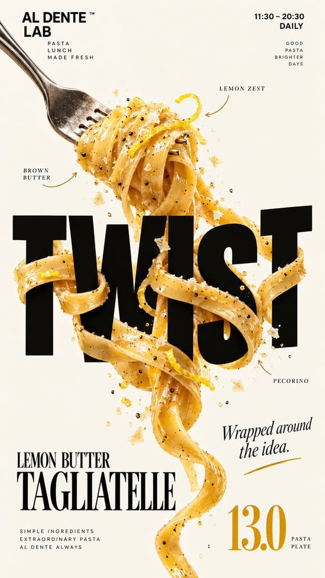 Midjourney Prompt - Brand: [BRAND NAME]
Food: [FOOD / DRINK]
Headline: [1 SHORT 