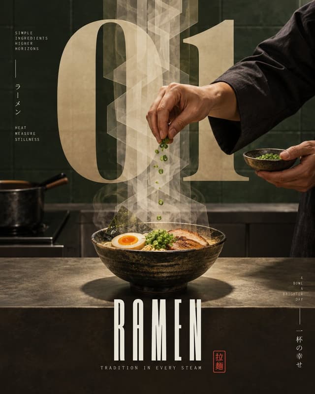 GPT Image Prompt - Vertical 4:5 editorial food poster featuring a single plate